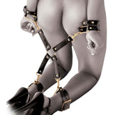 Pipedream Fetish Fantasy Gold Fantasy BDSM Play Hogtie Cuffs and Restraints